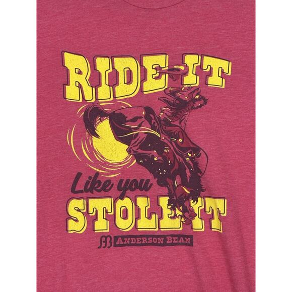 NEW! Red Dirt Hat Co Shirt 'Ride It Like You Stole It' Anderson Bean Size L - Picture 4 of 16